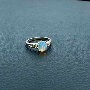 Opal sterling silver ring
